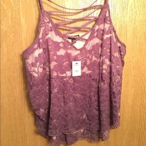 Purple lace crop top